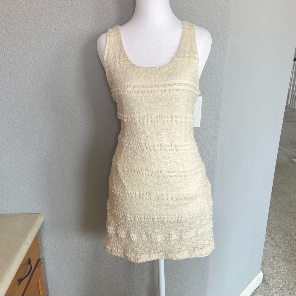 Forever 21 Cream Textured Mini Dress